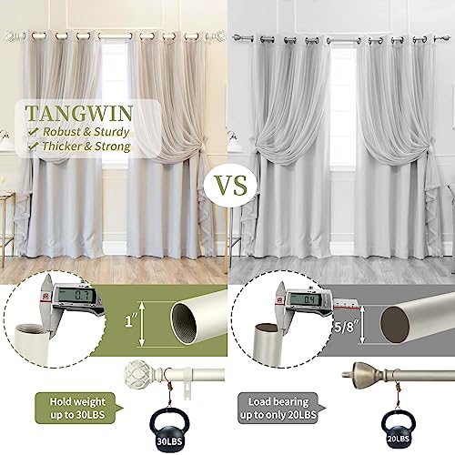 TANGWIN Farmhouse Curtain Rod Adjust 18-60",Heavy Duty Boho,Antique White - color: Antique White, size: 18-60" & 1pack