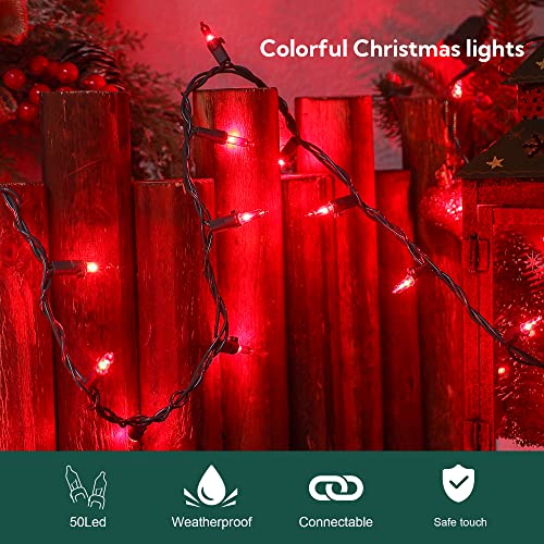 Red Christmas Lights,13FT 50 Count Red String Lights Plug in - color: Red (Green Wire), size: 50 count