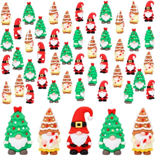 60 Pcs Mini Christmas Gnomes Figurines, Tiny Santa Tree Gnomes Ornaments - color: Christmas, size: 60 Pcs