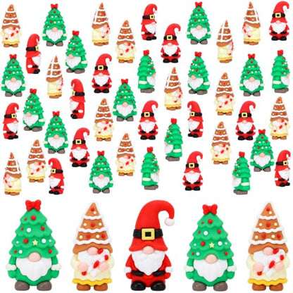 60 Pcs Mini Christmas Gnomes Figurines, Tiny Santa Tree Gnomes Ornaments - color: Christmas, size: 60 Pcs