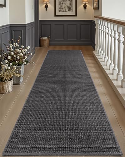 DEXI Hallway Runner Rug 30x84, Non Slip Long Rug for Entryway, Dark Grey - color: Dark Grey, size: 30" X 84" (Runner)
