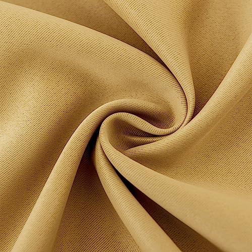 INLINAS Blackout Curtains with Sheer Overlay, Gold, 52x72 Inches - color: Gold, size: 52"W x 72"L (Pack of 2)