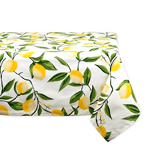 DII Lemon Bliss Tabletop Collection, Tablecloth, 52x52 - size: 52" x 52" (Square)