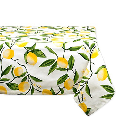DII Lemon Bliss Tabletop Collection, Tablecloth, 60x84 - size: 84" x 60" (Rectangular)