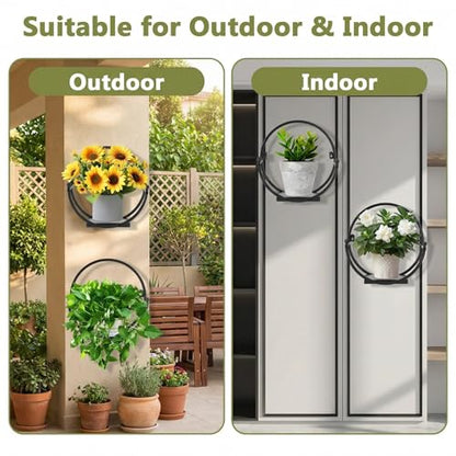 Wall Plant Holders for Indoor Plants, Round Mounted Frame, 2 Pack - size: 11 inches x 5.9 inches x 11 inches