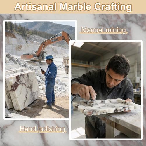 100% Marble Vanity Tray for Bathroom Counter, Kitchen, Coffee 11.8" - color: Calacatta Viola