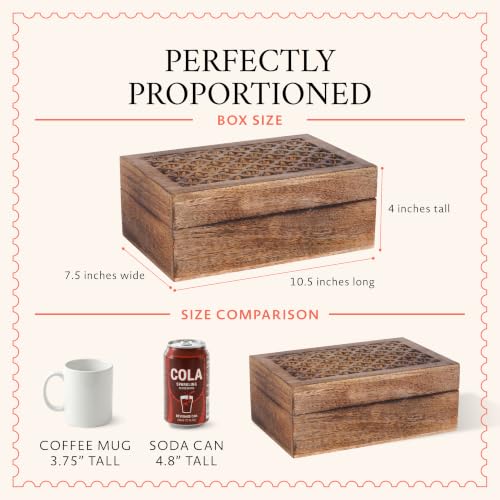 Mela Artisans Trellis Wood Storage Box - Medium Burnt, XL - color: Medium Burnt, size: Extra Large