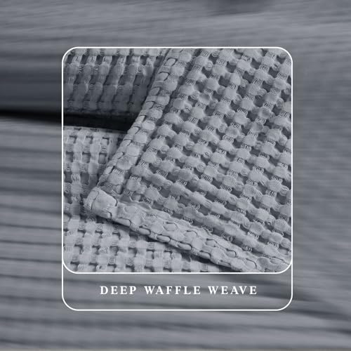 Threadmill Twin Waffle Bed Blanket, Rayon Derived from Bamboo,Scottish Grey - color: Scottish Grey, size: Twin (68" x 92")
