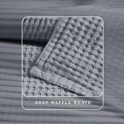 Threadmill King Waffle Bed Blanket, Rayon Derived from Bamboo,Scottish Grey - color: Scottish Grey, size: King (106" x 92")