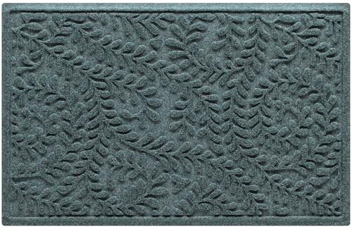 WaterHog Boxwood Front Door Mat Indoor Outdoor Entrance, All-Weather Mats - color: Bluestone, size: Medium 23"x36" (2’x3’)