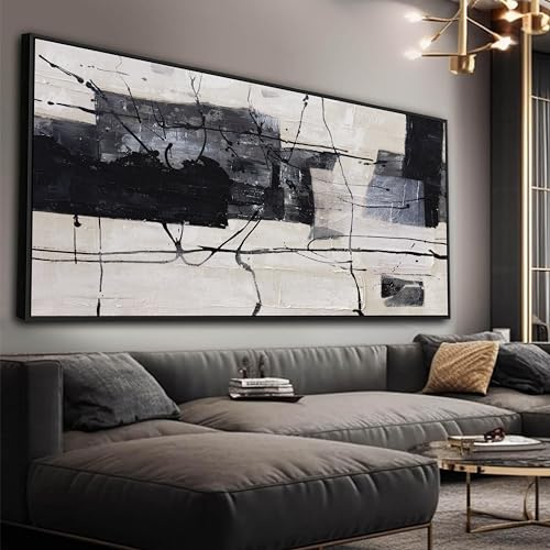 Black White Minimalist Wall Art Decor 20"x40" Framed Wall Art For Bedroom - color: Black, size: 40"L x 20"W