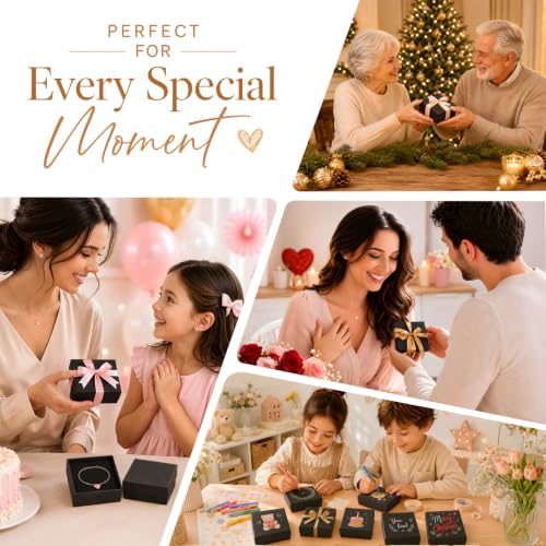 Jewelry Gift Boxes, 80 Pack 3.5x3.5x1 Inch, Black - color: Black, size: 3.5x3.5x1 Inch (Pack of 80)
