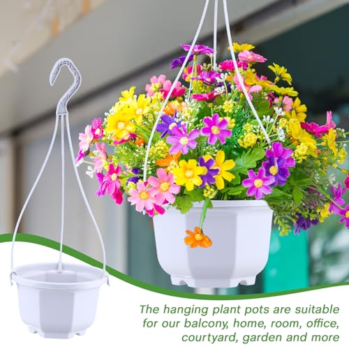 Roshtia 24 Pcs Hanging Planter Pot with Hook, Ceramic White, 6 Inch - color: Ceramic White, size: 6 Inch