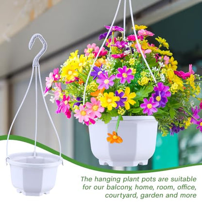 Roshtia 24 Pcs Hanging Planter Pot with Hook, Ceramic White, 6 Inch - color: Ceramic White, size: 6 Inch
