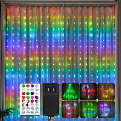 Brightown 400 LED RGB Smart Curtain Fairy Lights with Remote, 6.6x6.6ft - size: 400 LED - Remote Control