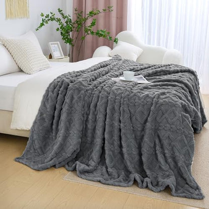 Aganear Fleece Throw Blanket for Couch Sofar 50"x60" Grey - color: Gray, size: Throw(50×60in)