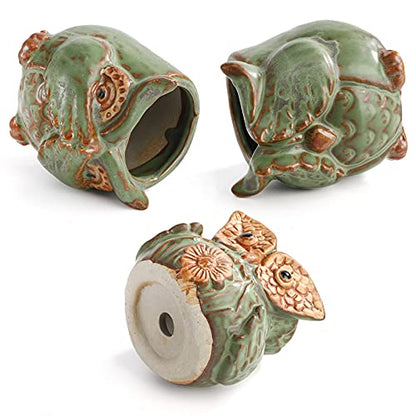 TOPZEA 10 Pack Succulent Planter Pots with Drainage Hole, Cute Owl Ceramic Small Planters Animal Tiny Flower Plant Pots Containers Indoor for Cactus, Herb, Home, Garden, Windowsill, Coffee Table Decor