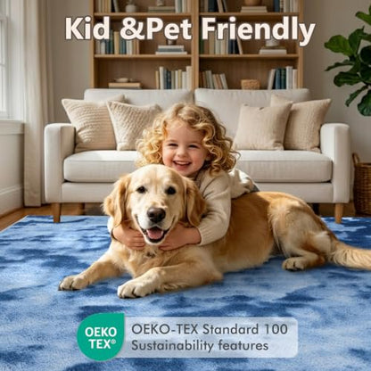 2x6 Tie-dye Dark Teal Runner Rug Washable Non-Slip for Kitchen Hallway - color: 20 Tie-dye Dark Teal, size: 2' x 6' (Runner)