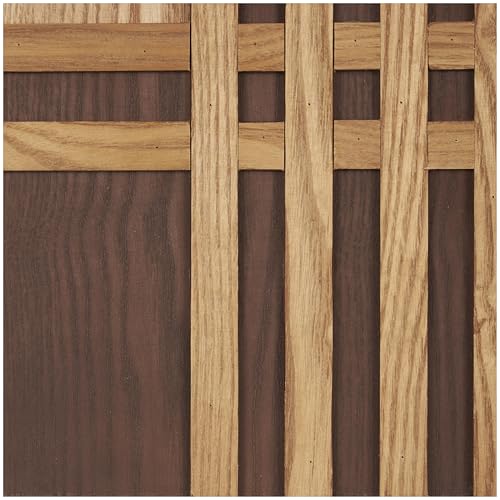 Deco 79 Wooden Geometric Home Wall Decor Carved Two-Toned Striped Wall Sculpture, Set of 2 Wall ArtW, 24" H, Brown - size: 15.8"L x 1.8"W