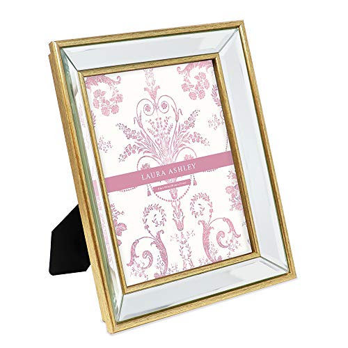 Laura Ashley 8x10 Gold Beveled Mirror Picture Frame Tabletop & Wall Mount - color: Gold, size: 8x10