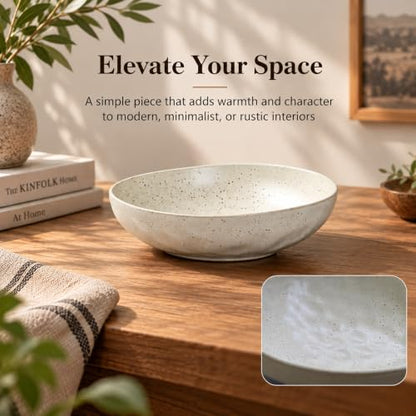 salomayes Wabi-Sabi Ceramic Decorative Bowl, Matte Off-White Catchall Bowl - color: Matte Off-White