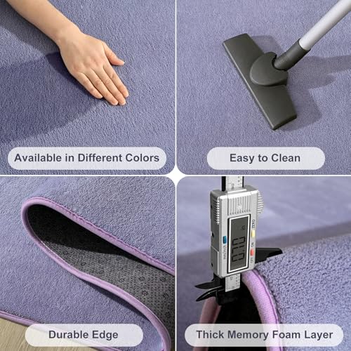 Amearea Modern Soft Hallway Runner Rug, 2x6 Feet Purple Washable Runner Rug - color: Purple, size: 2' x 6' (Runner)