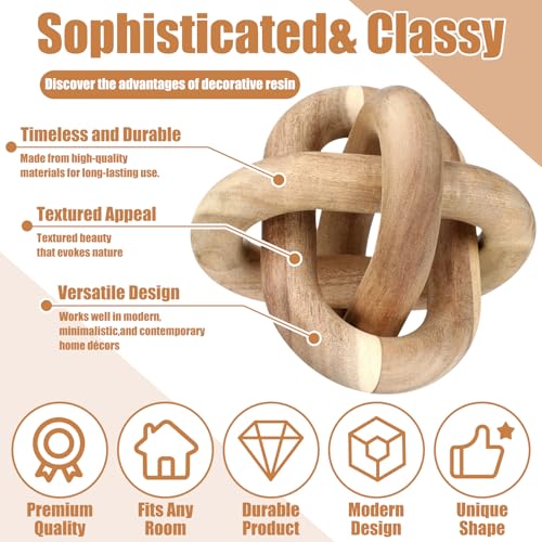 Yalikop 3 Link Wood Knot Decor Rustic Table Shelf Accents, Acacia Wood - color: Acacia Wood