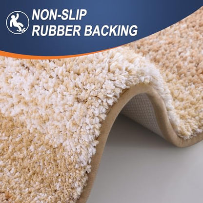 OLANLY Small Bathroom Rugs 24x16, Extra Soft Absorbent Microfiber Bath Rugs - color: Beige, size: 24" X 16"