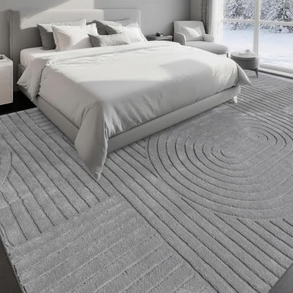 Grey Solid Area Rug 8x10, Large Washable Soft Rugs for Living Room - color: Grey, size: 8' x 10' (Rectangular)