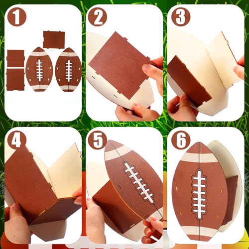Cinnvoice 6 Pcs Football Wooden Centerpieces for Table - style: Football