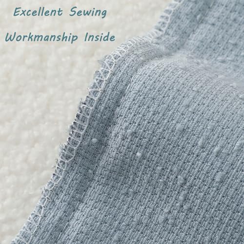 FUTEI Pack of 2 Boucle Textured Throw Pillow Covers 24x24 Inch, Dusty Blue - color: Dusty Blue, size: 24" x 24" (Pack of 2)
