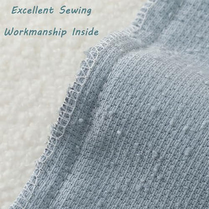 FUTEI Pack of 2 Boucle Textured Throw Pillow Covers 24x24 Inch, Dusty Blue - color: Dusty Blue, size: 24" x 24" (Pack of 2)