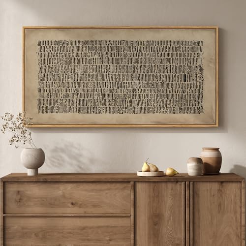 Large Framed Wabi Sabi Abstract Wall Art for Living Room, 60x30 Inch - color: Brown Black, size: 60"L x 30"W