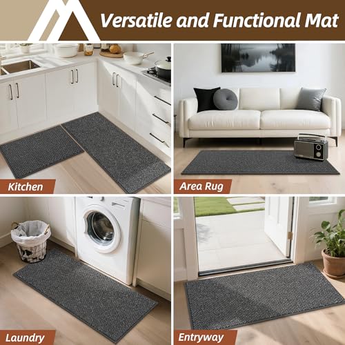 COSY HOMEER Hallway Runner Rugs Non-Slip Washable 2'x5' Dark Grey - color: Dark Grey, size: 2' x 5'