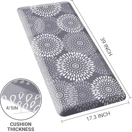 Kitchen Mat Water-Resistant Kitchen Rugs Cushioned Anti-Fatigue Floor Mat - color: Grey, size: 39"L x 17.3"W x 0.8"Th