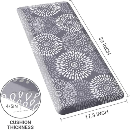 Kitchen Mat Water-Resistant Kitchen Rugs Cushioned Anti-Fatigue Floor Mat - color: Grey, size: 39"L x 17.3"W x 0.8"Th