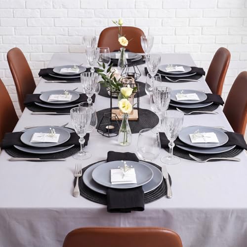 24 Pcs 13 in Round Woven Placemats Boho Charger,Black,Classic - color: Black, style: Classic