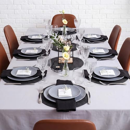 24 Pcs 13 in Round Woven Placemats Boho Charger,Black,Classic - color: Black, style: Classic