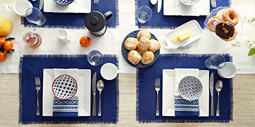 DII Jute Burlap Collection Kitchen Tabletop, Placemat Set, 13x19, Solid Nautical Blue, 6 Count - color: Solid Nautical Blue, size: Placemat Set, 13x19"