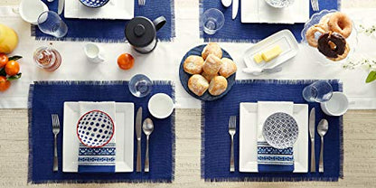DII Jute Burlap Collection Kitchen Tabletop, Placemat Set, 13x19, Solid Nautical Blue, 6 Count - color: Solid Nautical Blue, size: Placemat Set, 13x19"
