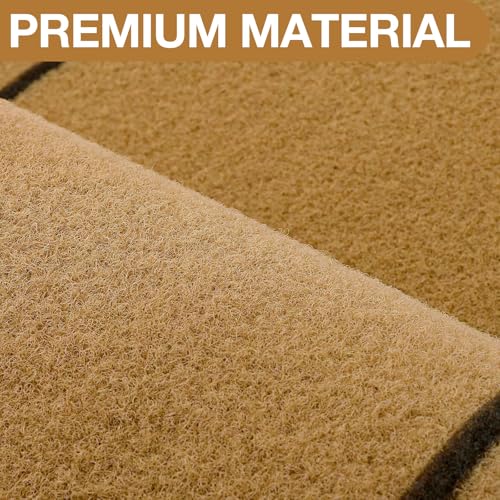 OLANLY Half Circle Door Mat 35x23, Low Profile Doormat (Border) - size: 35" X 23"
