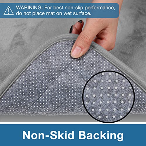 Long Bathroom Runner Rug Narrow Skinny Thin Bath Mat Non Slip Washable Grey - color: Grey, size: 16" x 47"