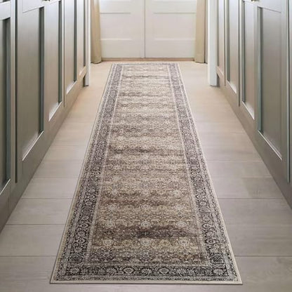 Washable Runner Rug 2x14 Non Slip Extra Long Carpet(Brown,2'x14') - color: Brown, size: 2' x 14' (Rectangular)