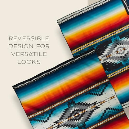 Pendleton Jacquard Unnapped Twin Blanket, 64 x 80 in, Heirloom Virgin Wool - color: Saltillo Sunset, size: Twin (64" x 80")