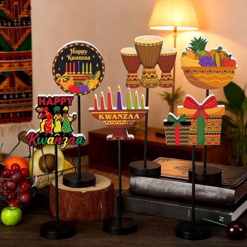 DoubleFill 6 Pcs Kwanzaa Decoration for Home Table Centerpieces - style: Kwanzaa