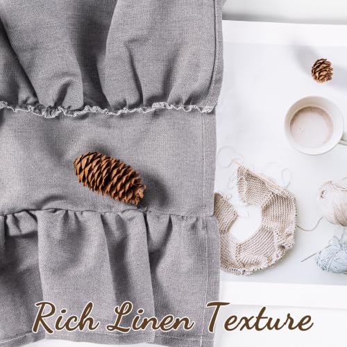 FUANGUI Ruffled Valance Curtain 52" W x 18" L Pleated Kitchen Valance - color: Grey, size: 52"W x 18"L (Pack of 1)