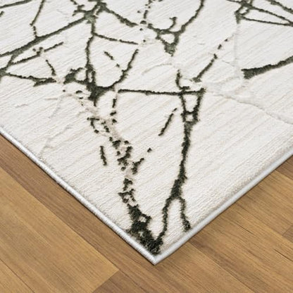 LUXE WEAVERS Modern Abstract Non-Shedding Area Rug Green 8x10 - color: Green, size: 8' x 10' (Rectangular)