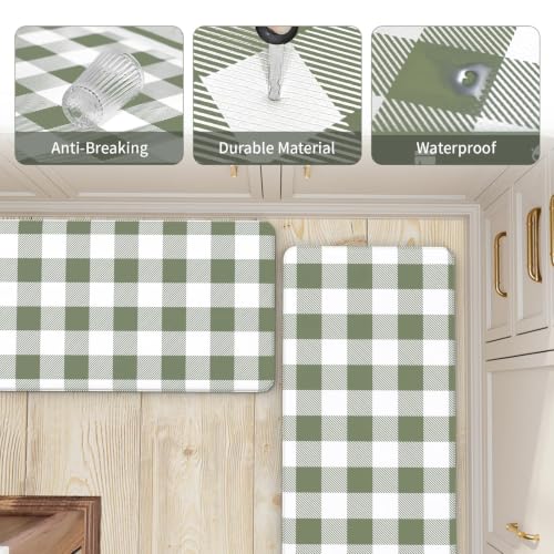 MAYHMYO Anti Fatigue Kitchen Mats for Floor, Cushioned Fresh Green Mat 2PCS - color: Flesh Green
