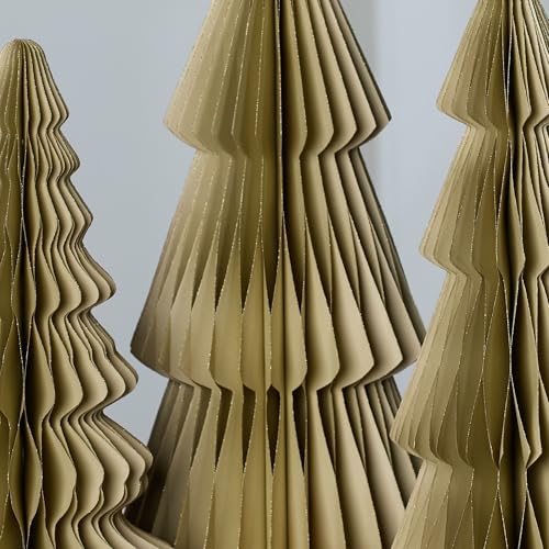 Winter Honeycomb Set of 3 Paper Trees (Large Set 3 Moss) - color: Large Set 3 Moss