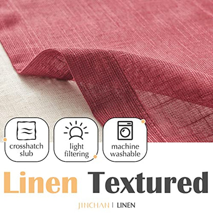 jinchan Kitchen Valance Curtain Double Layers, 50x16, 1 Panel, Burgundy - color: Double Layer | Burgundy, size: 50"W x 16"L (Pack of 1)